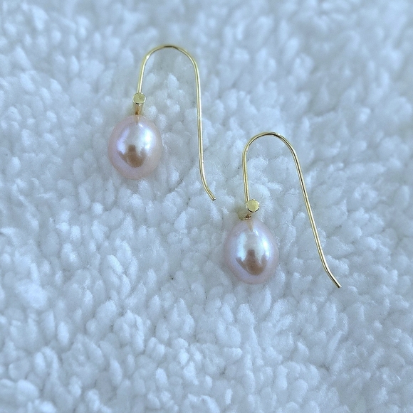 Pink🩷 Freshwater Pearl Drop Earrings - Picture 13 of 15